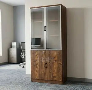 Modern 2-Door Office Cabinet : Executive Wooden Storage Cabinet
