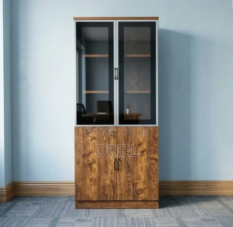 Modern 2-Door Office Cabinet : Executive Wooden Storage Cabinet