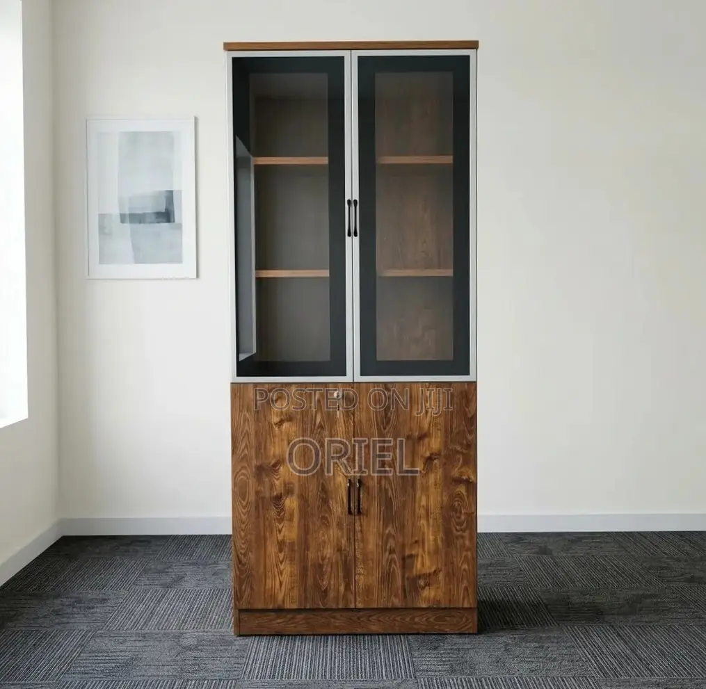 Modern 2-Door Office Cabinet : Executive Wooden Storage Cabinet