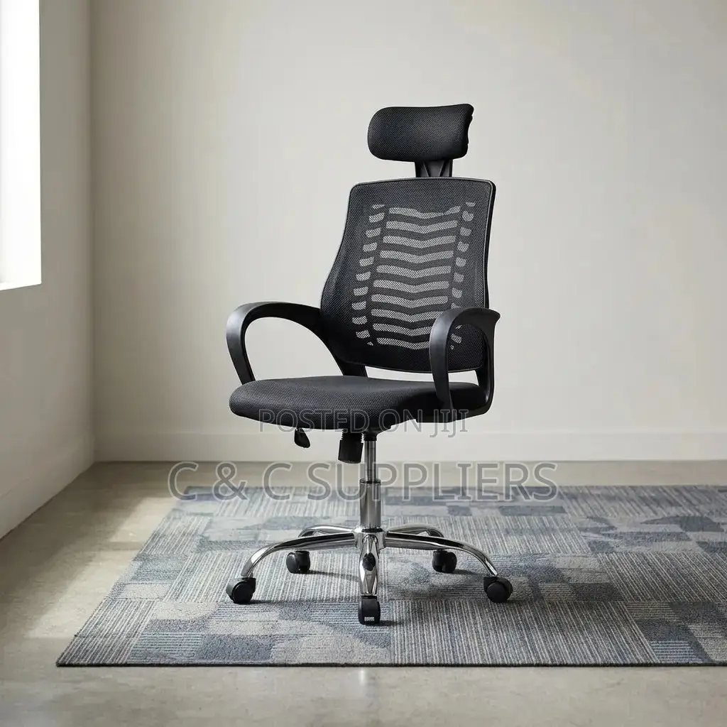 Swivel Visitors Headrest Mesh Chair