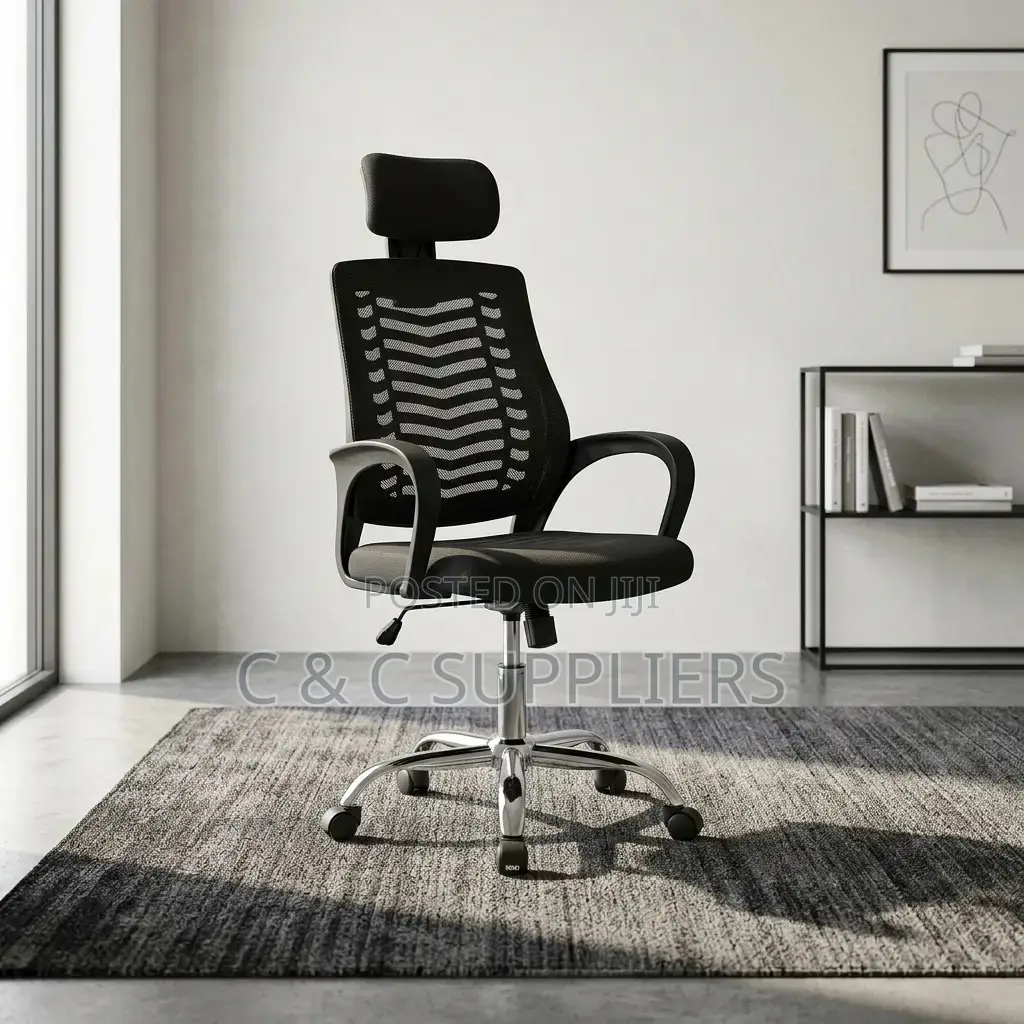Swivel Visitors Headrest Mesh Chair