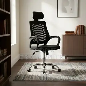 Swivel Visitors Headrest Mesh Chair
