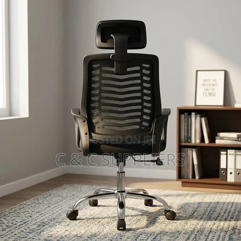 Swivel Visitors Headrest Mesh Chair