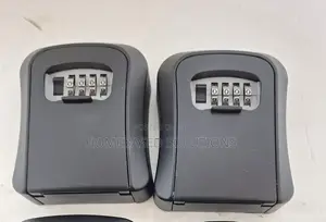 Metallic Key Lock Box - Black Aluminum, Wall Mount Safe,