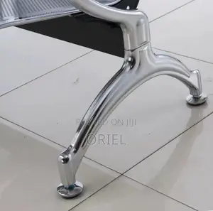 Office Reception Waiting Chair : 3 Seat Metal Modern Steel Bench