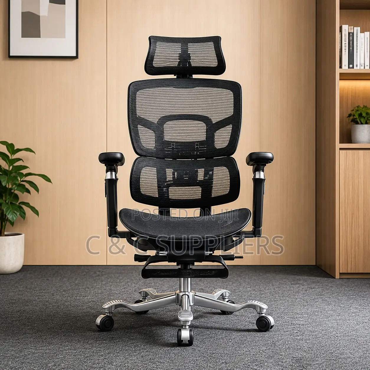 Managers Mesh Executive Seat With Footrest.