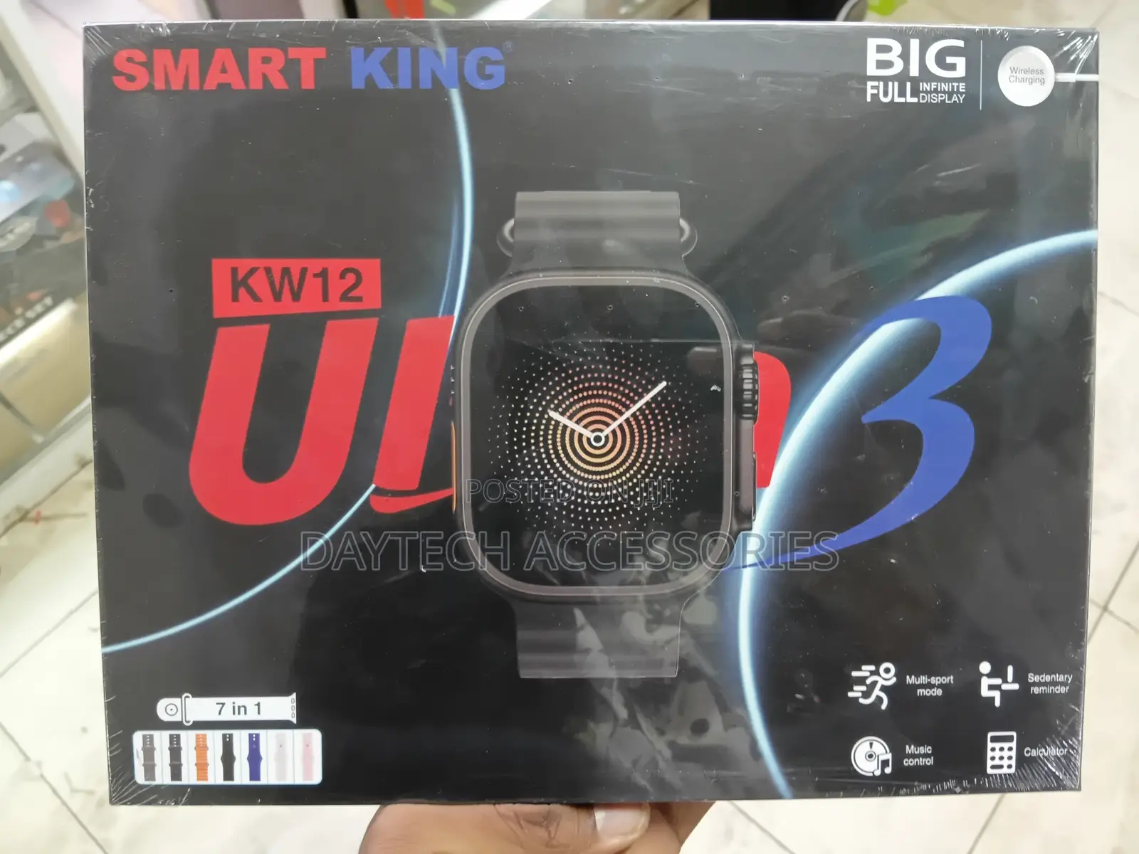 Smart King KW12 U10 7-in-1 Smartwatch Set - Black