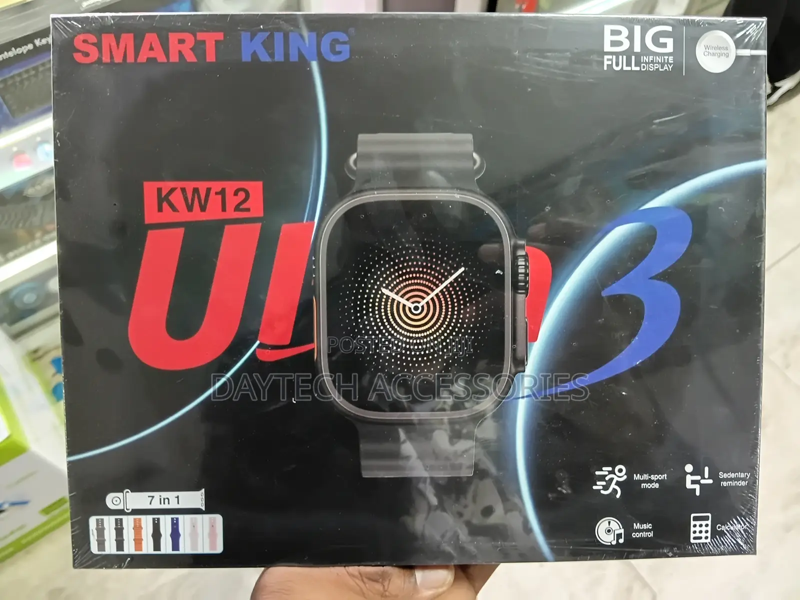 Smart King KW12 U10 7-in-1 Smartwatch Set - Black