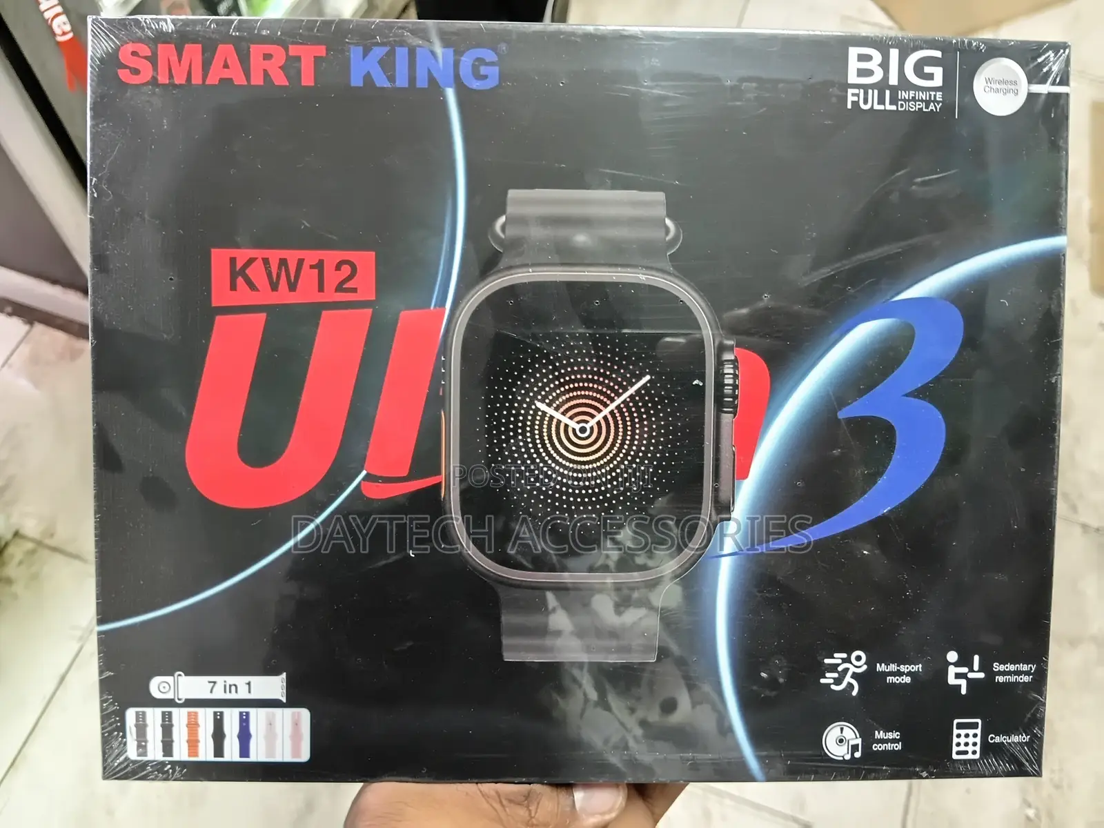 Smart King KW12 U10 7-in-1 Smartwatch Set - Black