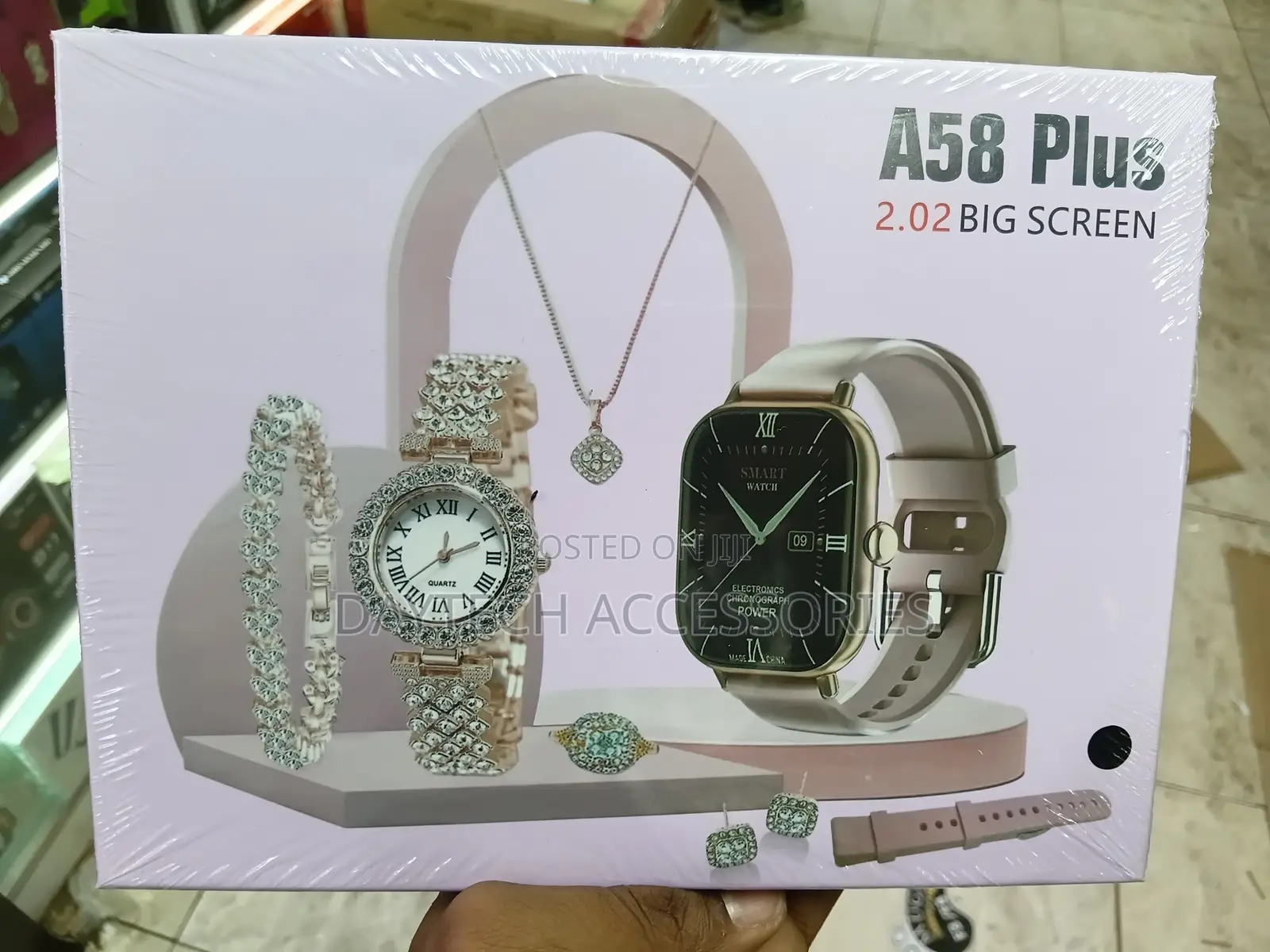 A58 Plus 7 Set Ladies Smart Watch Jewelry Set.