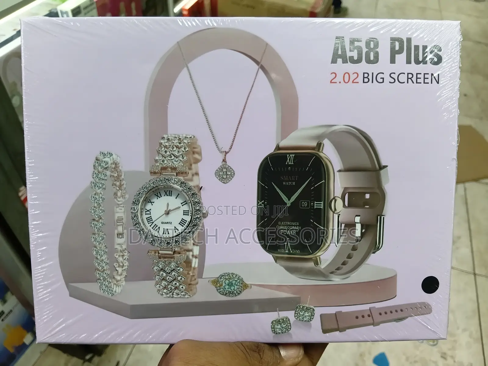 A58 Plus 6-in-1 Luxury Women's Smart Watch and Jewelry Gift Set