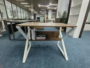Generic Study Desk With a Bookshelf