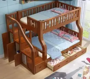Bunk Bed; Strong Wooden Bunk Bed Frame for Home and Guest Rooms