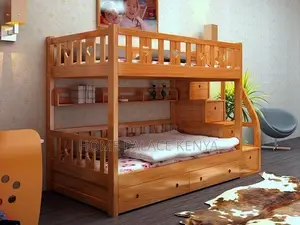 Bunk Bed; Strong Wooden Bunk Bed Frame for Home and Guest Rooms