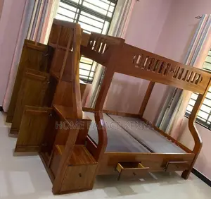 Bunk Bed; Strong Wooden Bunk Bed Frame for Home and Guest Rooms