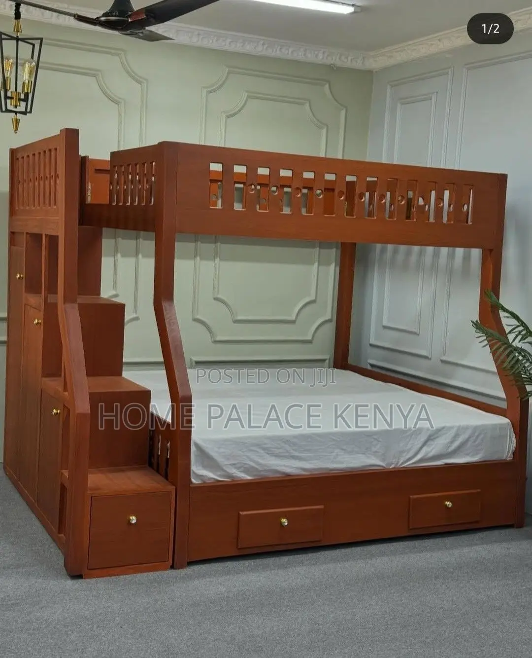 Bunk Bed; Strong Wooden Bunk Bed Frame for Home and Guest Rooms
