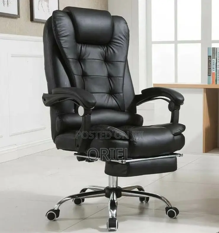 Executive Ergonomic Office Chair : Black PU Leather Chair