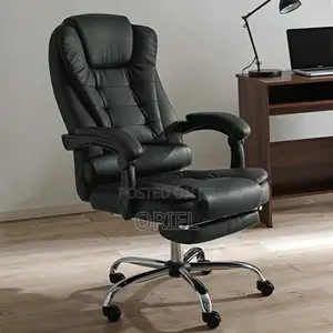 Executive Ergonomic Office Chair : Black PU Leather Chair