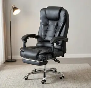 Executive Ergonomic Office Chair : Black PU Leather Chair