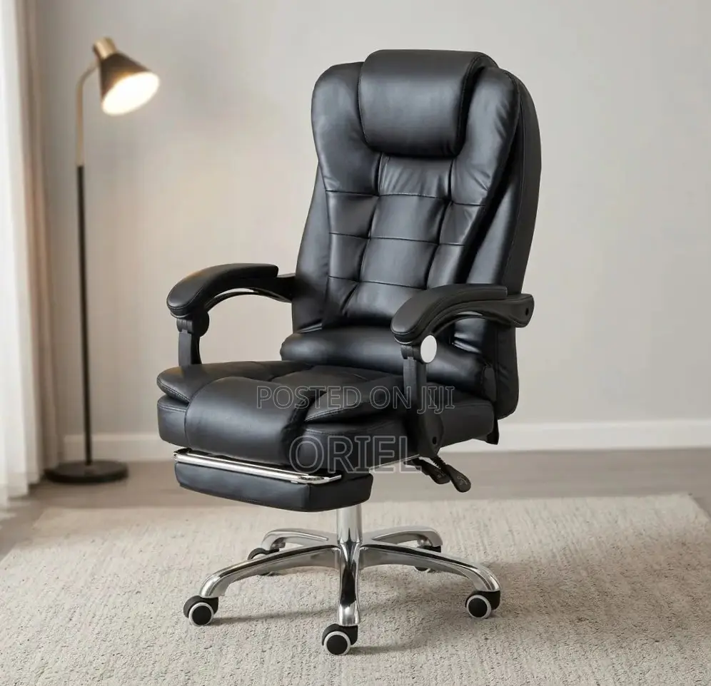 Executive Ergonomic Office Chair : Black PU Leather Chair
