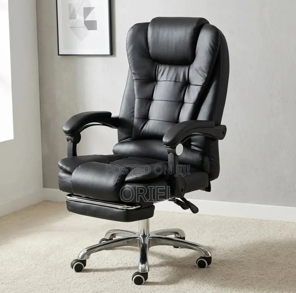 Executive Ergonomic Office Chair : Black PU Leather Chair