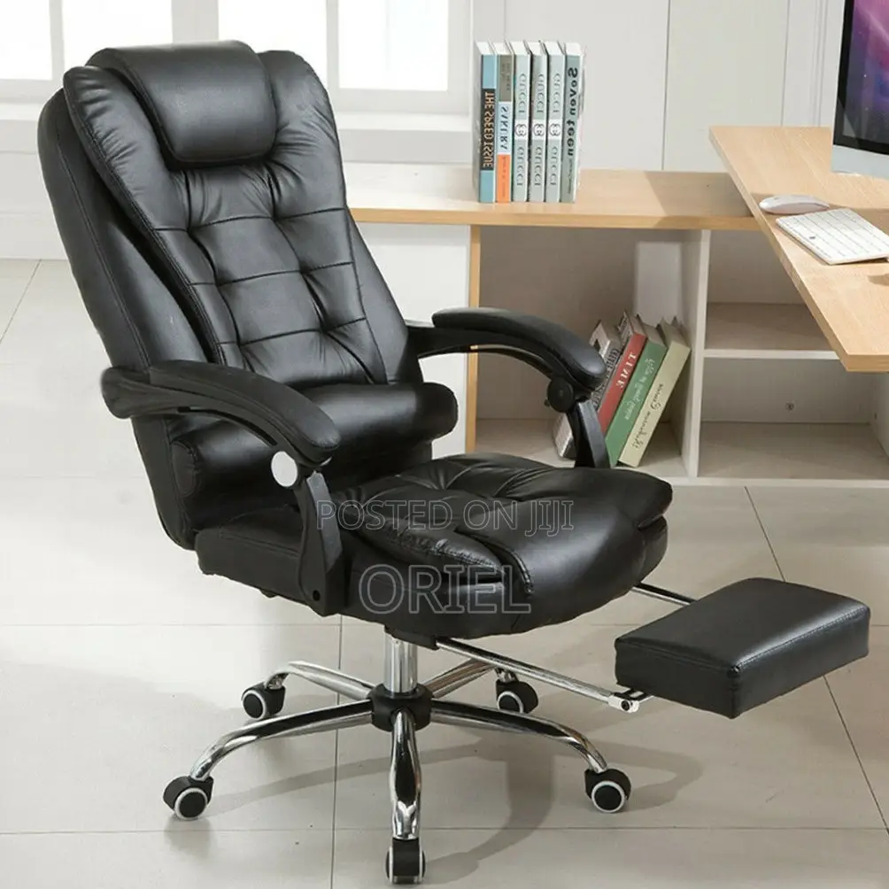 Executive Ergonomic Office Chair : Black PU Leather Chair
