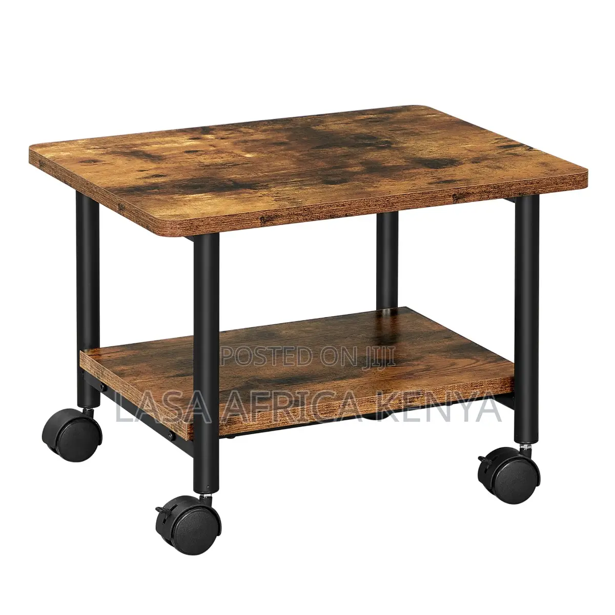 38CM Mobile Printer Stand With Storage Shelf & Locking Wheels