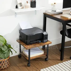 38CM Mobile Printer Stand With Storage Shelf & Locking Wheels