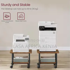 38CM Mobile Printer Stand With Storage Shelf & Locking Wheels
