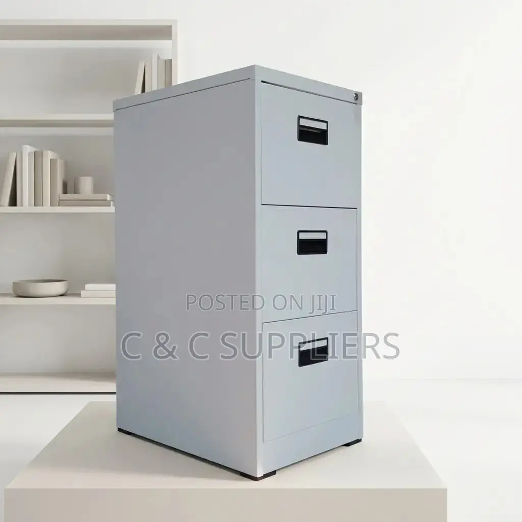 Metallic 3-Drawer Home Filling Cabinet.