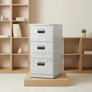 Metallic 3-Drawer Home Filling Cabinet.