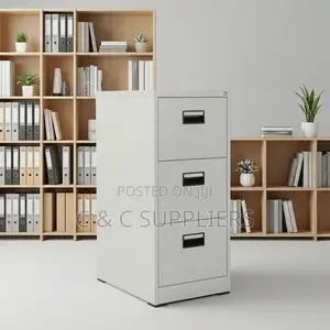 Metallic 3-Drawer Home Filling Cabinet.