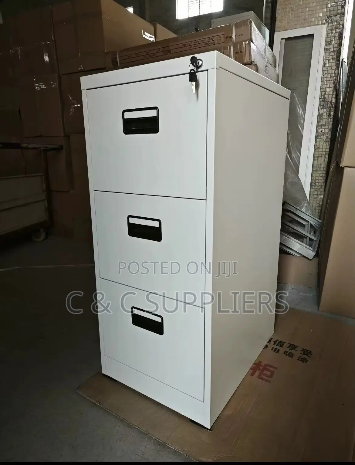 Metallic 3-Drawer Home Filling Cabinet.