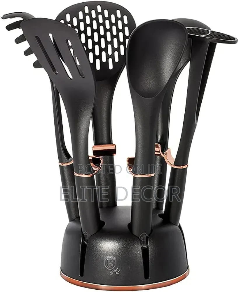 Haus Roland 7-Piece Rotating Silicone Kitchen Utensil Set