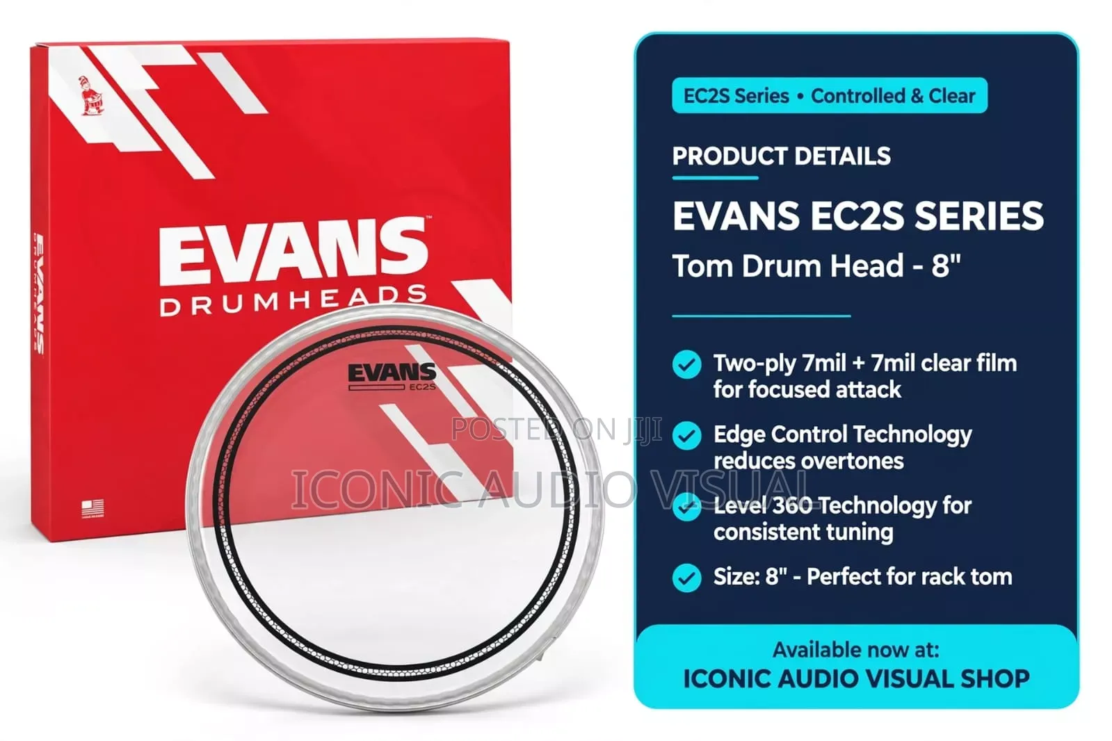Evans Ec2 Drum Head/ Membarane
