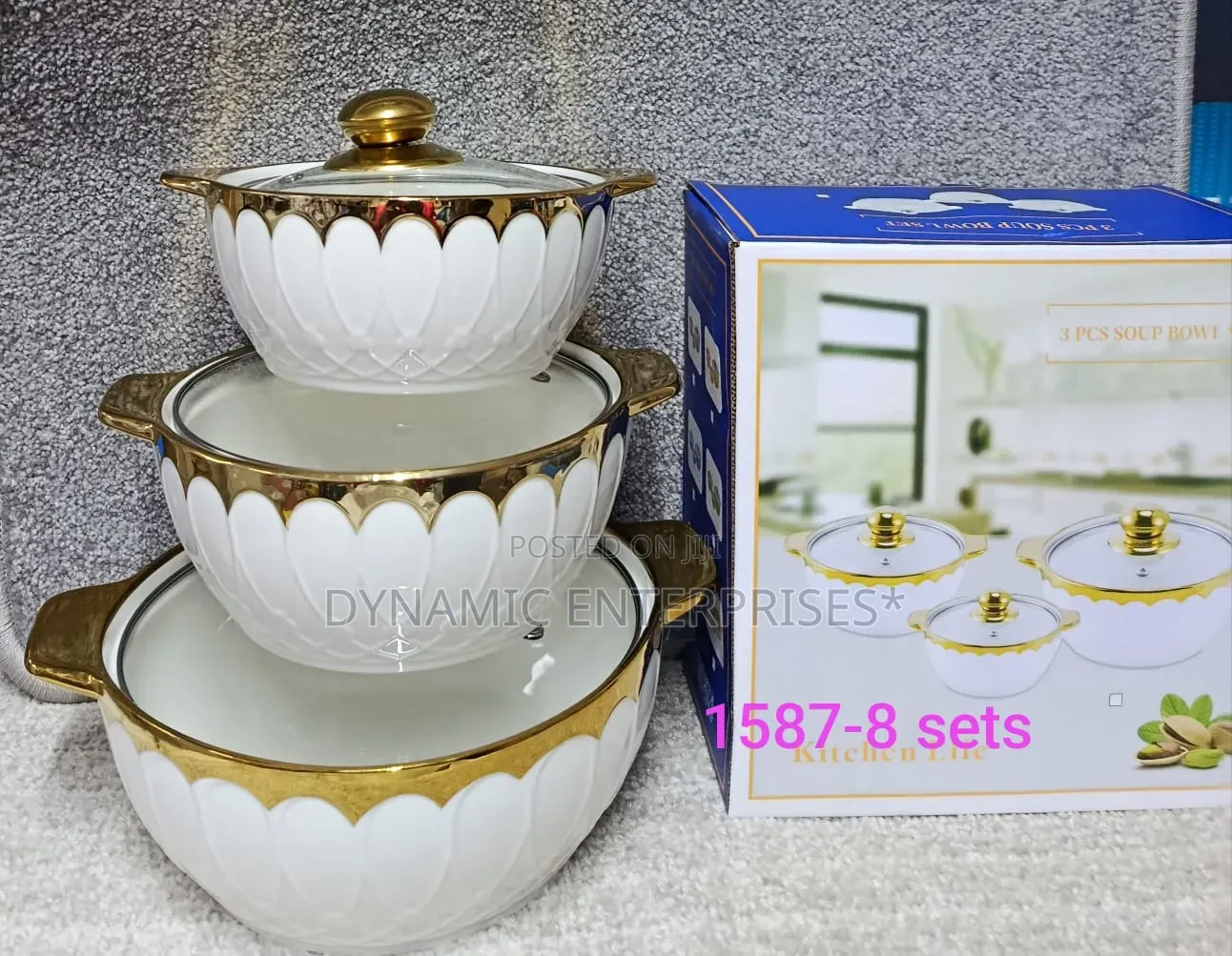 🔉new Arrivals 🔥3 Set Gold Soup Pot 
✓