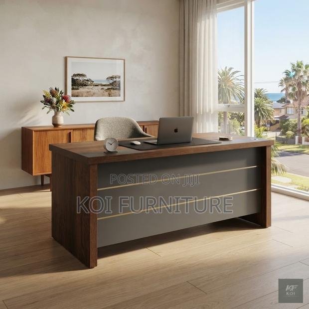 Office Desk; 1.4 Meter Home Office Desk With Pedestal Cabinet