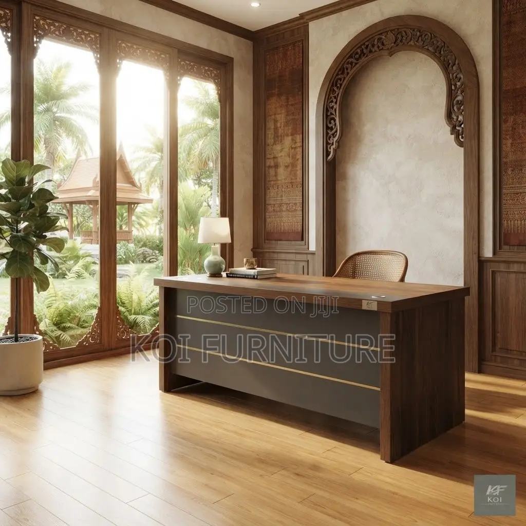 Office Desk; 1.4 Meter Home Office Desk With Pedestal Cabinet