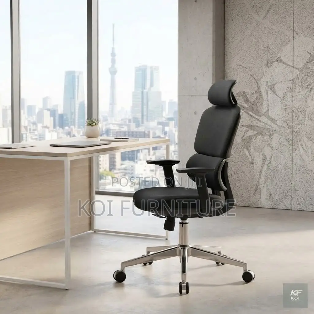 Office Chairs; Black Fabric Recliner High Back Orthopedic Seats
