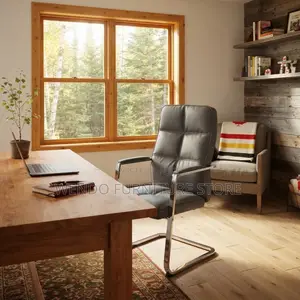 Office Chairs; Leather High Backrest Office Seat With Sled Base Legs