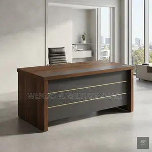 Office Desks; 140CM Executive Office Desk With Side Cabinet