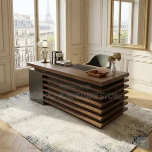 Office Desk; 1.4 Meter Gold Executive Top Style Home Office Desk