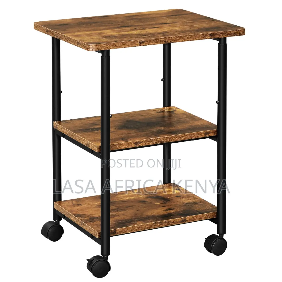 76.5 CM Mobile Printer Stand With Storage Shelf & Locking Wheels