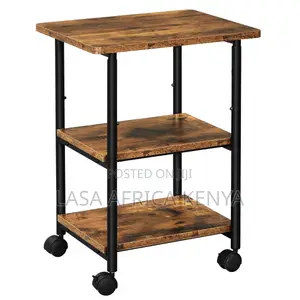 76.5 CM Mobile Printer Stand With Storage Shelf & Locking Wheels