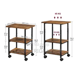76.5 CM Mobile Printer Stand With Storage Shelf & Locking Wheels