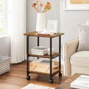 76.5 CM Mobile Printer Stand With Storage Shelf & Locking Wheels