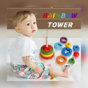 Wooden Rainbow Tower Double Stacked