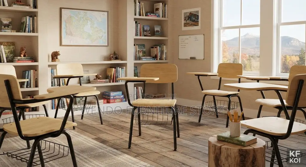 Home Desk; Ergonomic Wooden Schools Mid Backrest Chairs