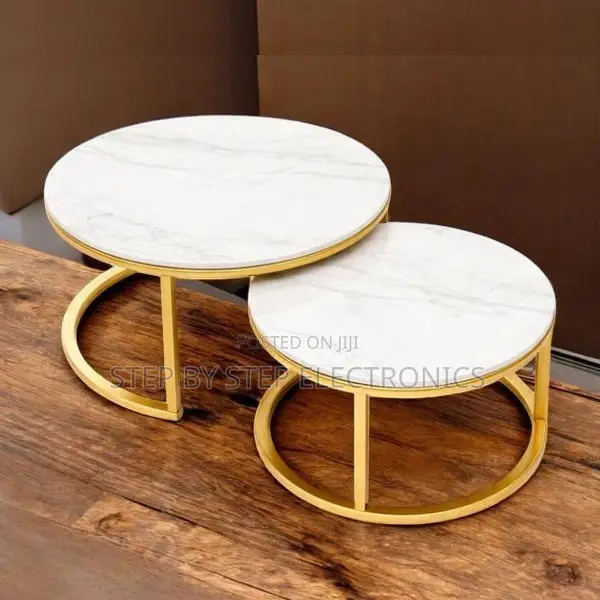 Nesting Tables Marble Nesting Coffee Table Set With Gold Metal Frame