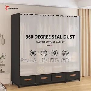 Elegant Heavy Duty Metallic Wardrobe | 150x50x170cm | Black